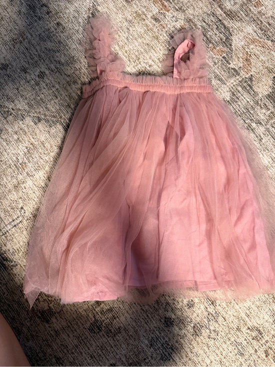 Other - Dusty Rose Tulle Ruffle Strap Dress